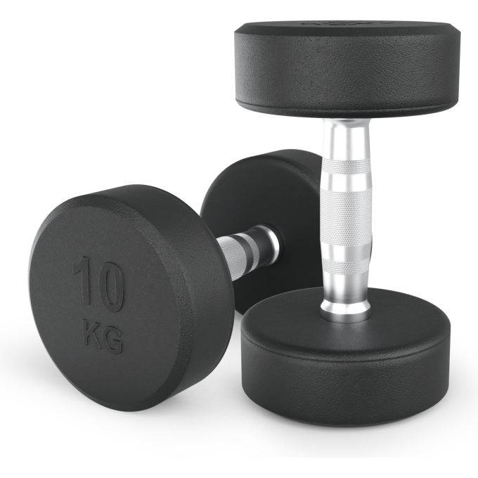Гантель UNIX FIT PRO круглая обрезиненная 10 кг DBRND10PBKx2